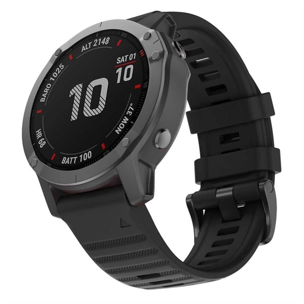 Garmin Fenix 7/7 Pro/Quatix 7/7Pro Silicone Watch Band - Black
