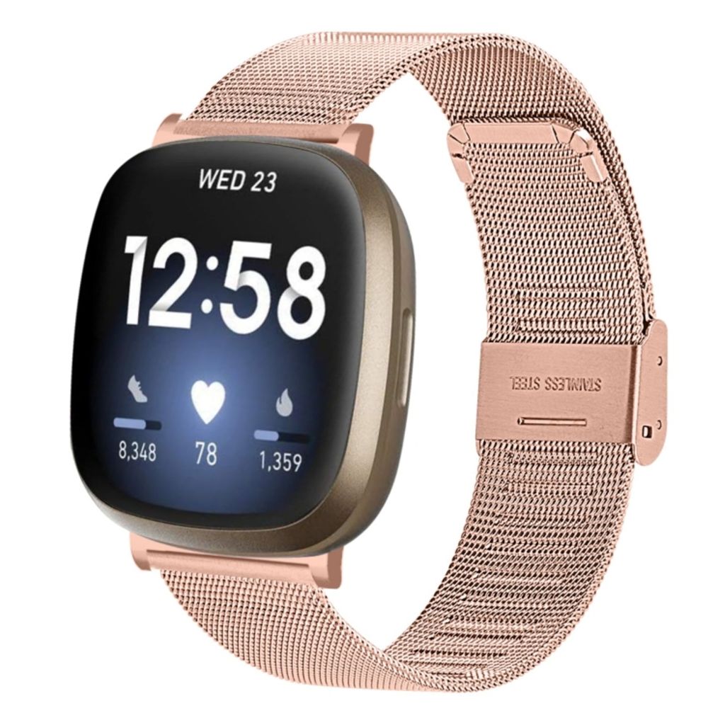 Fashionable Fitbit Versa 4 etc. band - Rose gold-colored