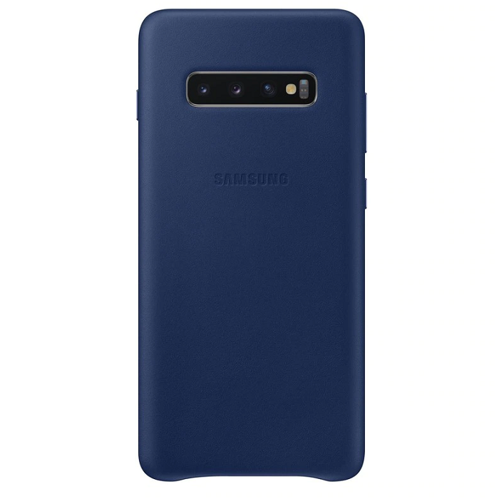 Samsung Leather fodral till Samsung Galaxy S10 Plus – blå