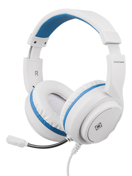 Deltaco Gaming Headset till PlayStation 5 – White/Blue