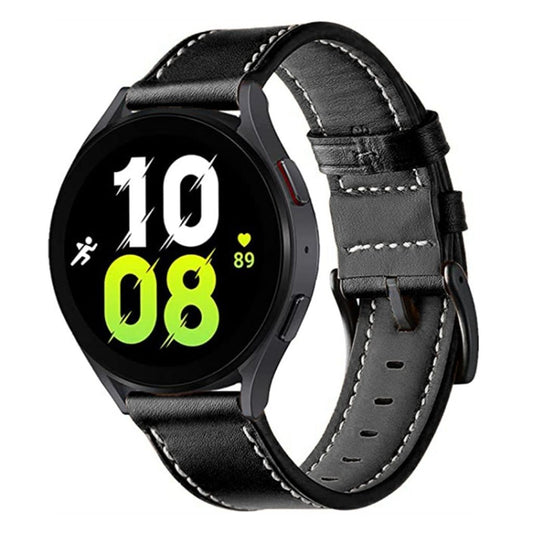 Garmin Forerunner 265 / 255 / Vivoactive 4 / Venu 2 Leather Watch Band - Black