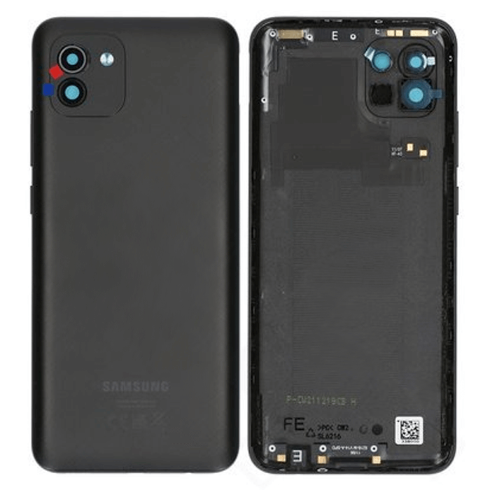 Samsung Galaxy A03 backside - svart