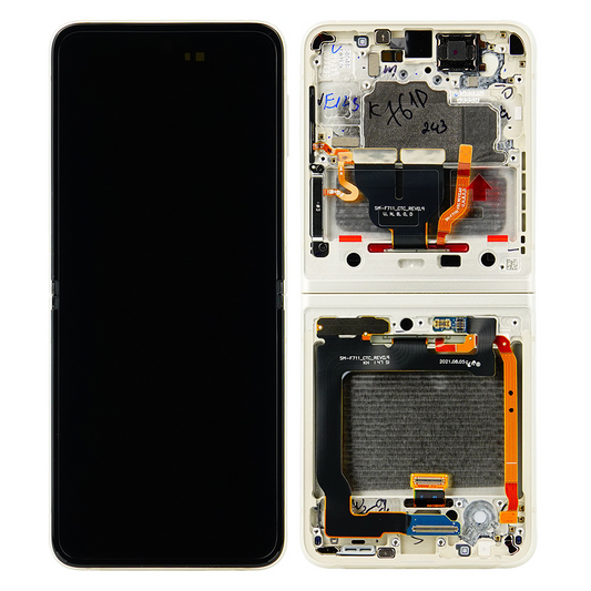 Samsung Galaxy Z Flip 3 5G LCD-display (Without Camera) - Cream