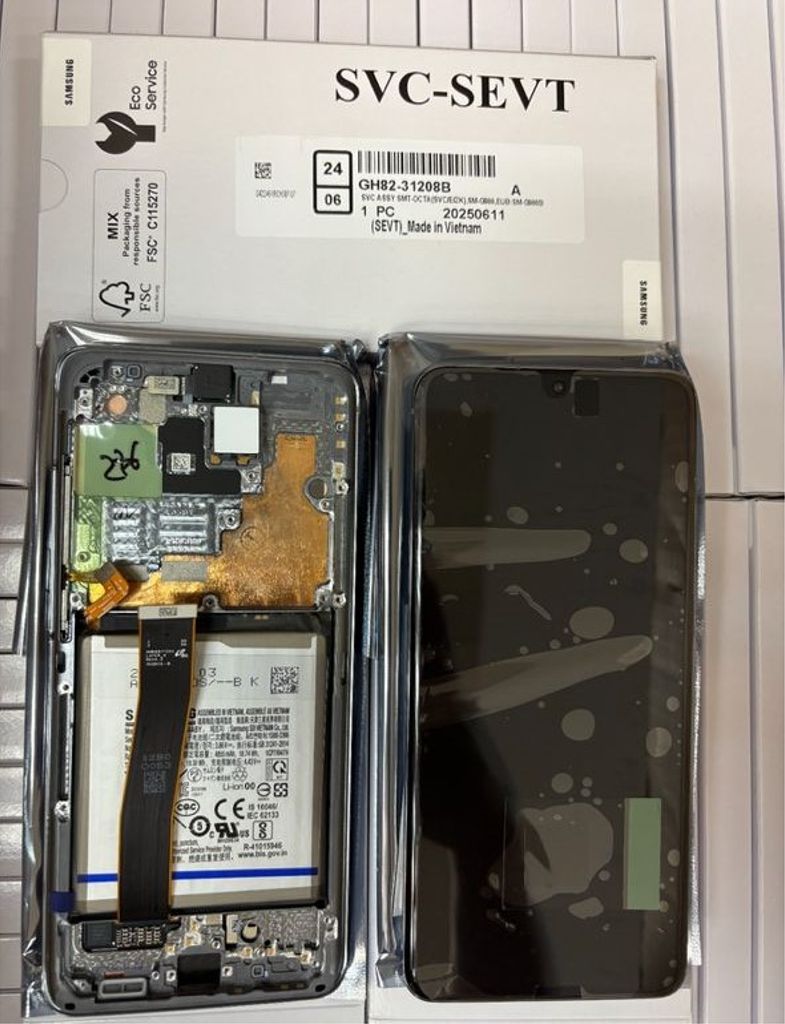 Samsung Galaxy S20 Ultra Display with Front Camera and Battery - Grey (SM-G988F)