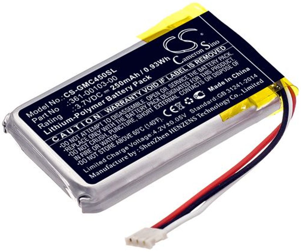 Battery for Garmin DashCam 45 etc