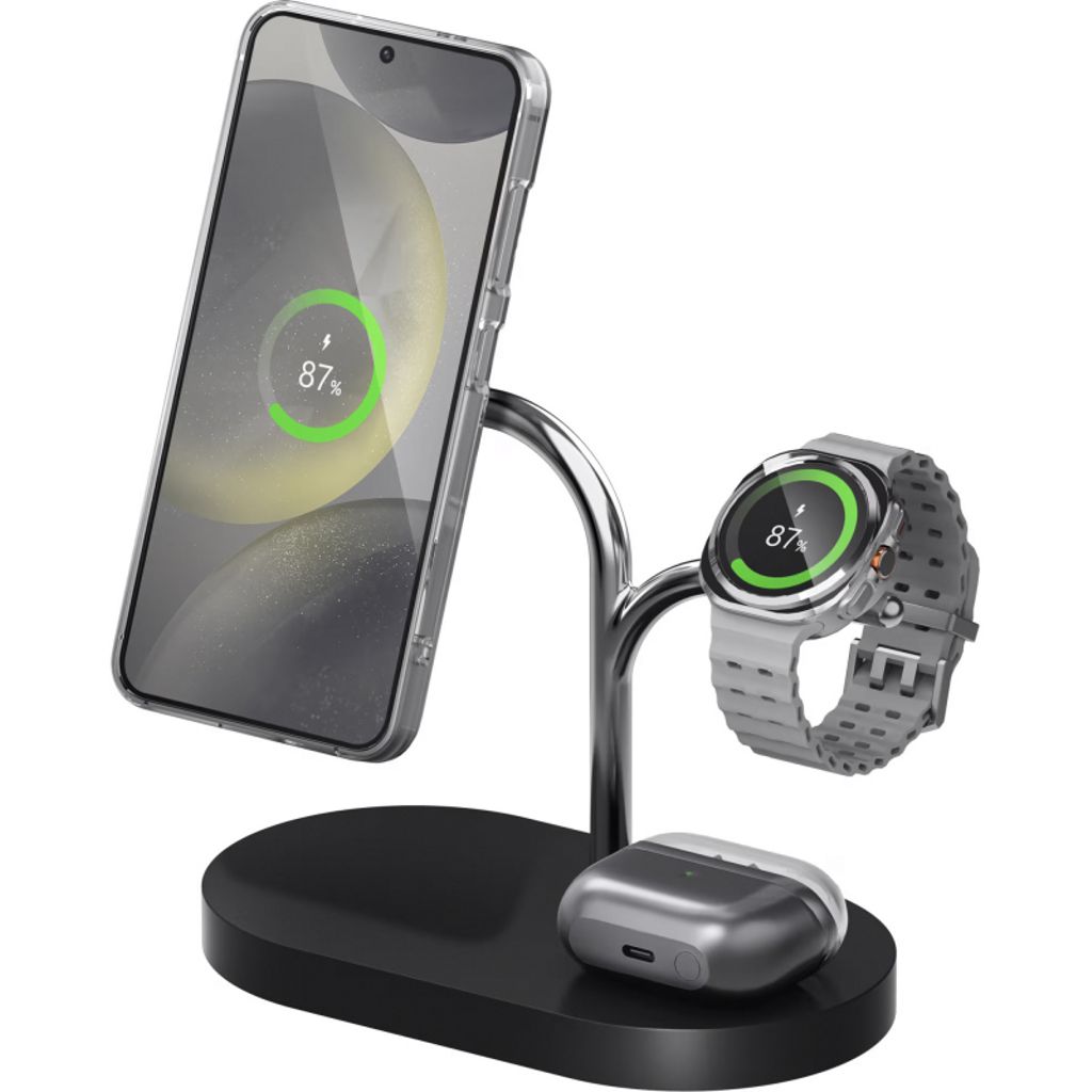 Samsung 3-in-1 wireless charger Qi2, svart