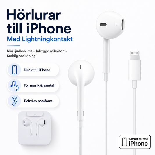 Hörlurar till iPhone med Lightningkontakt