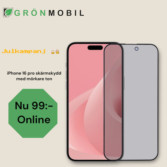 Skärmskydd till Iphone 16 Pro (privat med mörkare ton)