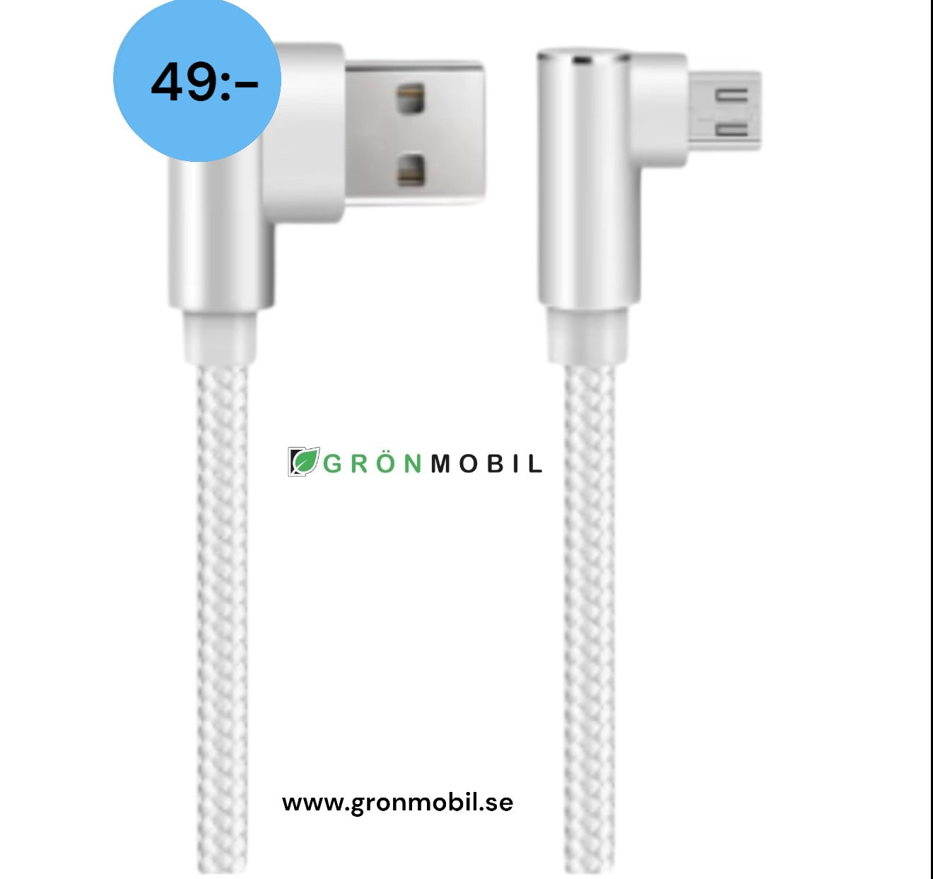 USB-A to Micro-USB kabel 1m - vit