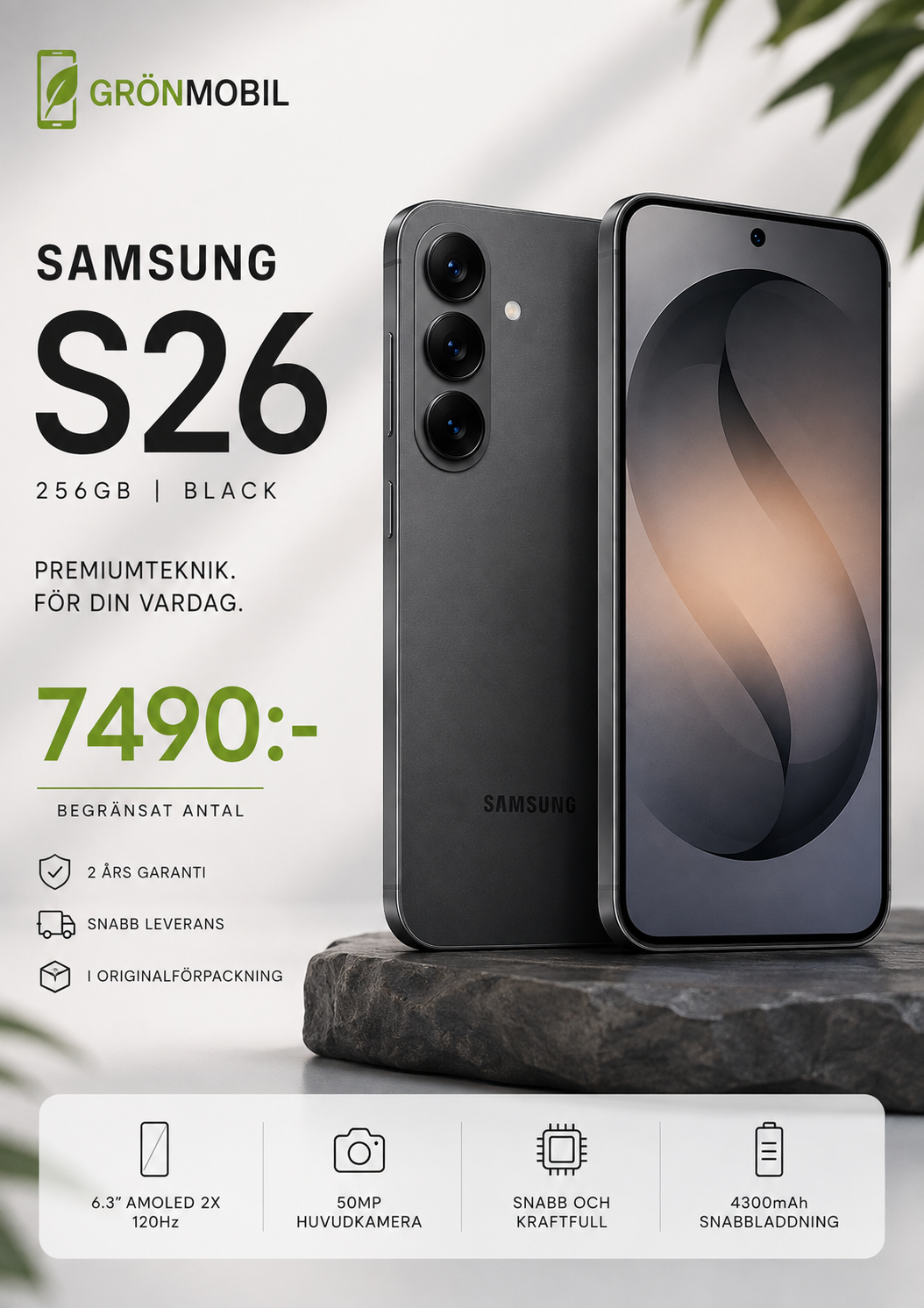 Samsung Galaxy S26 256gb svart