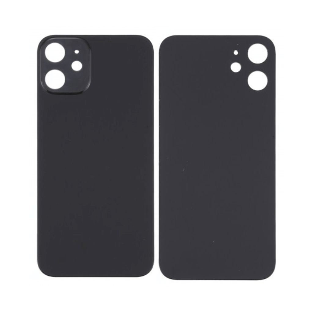 IPhone 12 bakglas HQ – svart (No Logo)