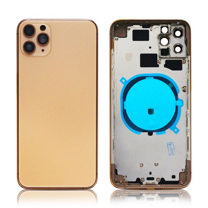IPhone 11 Pro Max Back Housing without logo High Quality guld