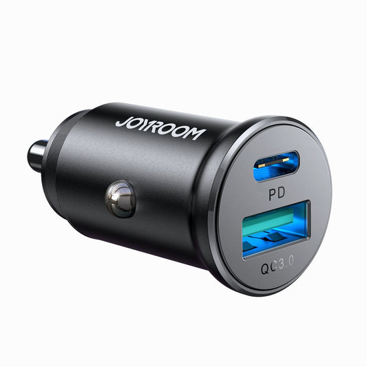 Joyroom Mini Car laddare USB-A och USB-C 30W, PD
