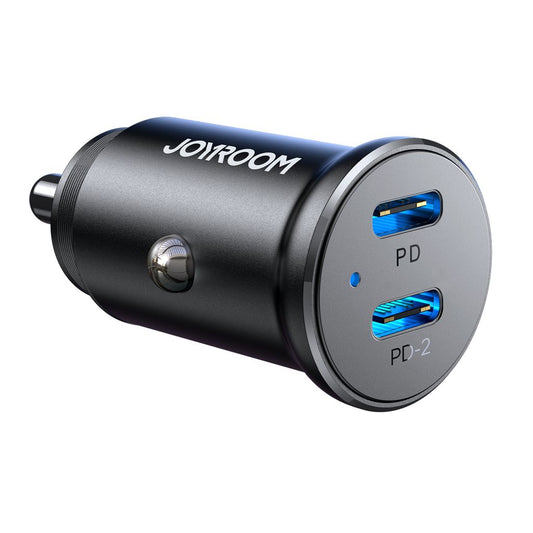 Joyroom Car laddare med 2x USB-C 30W ini Metal Dual