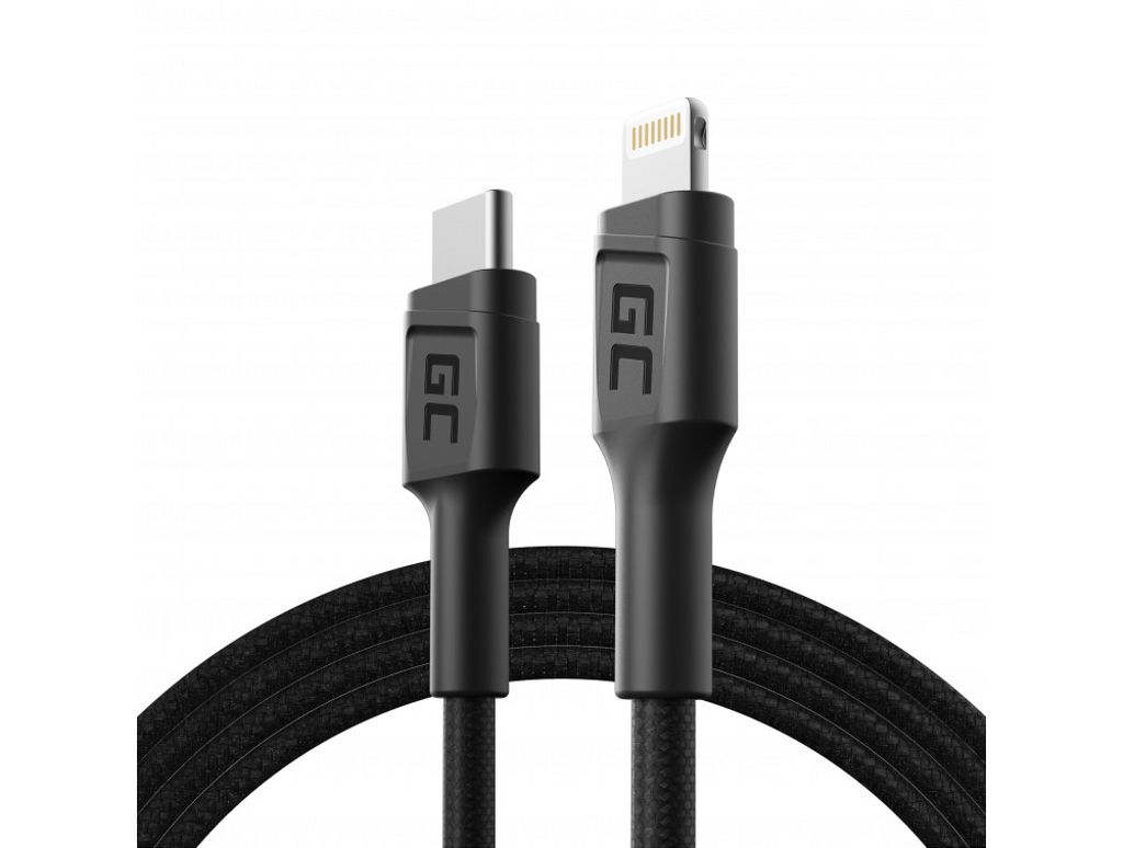 Grön Cell kabel Power Stream, USB-C - Lightning, 1m PD (Apple MFi Certified)