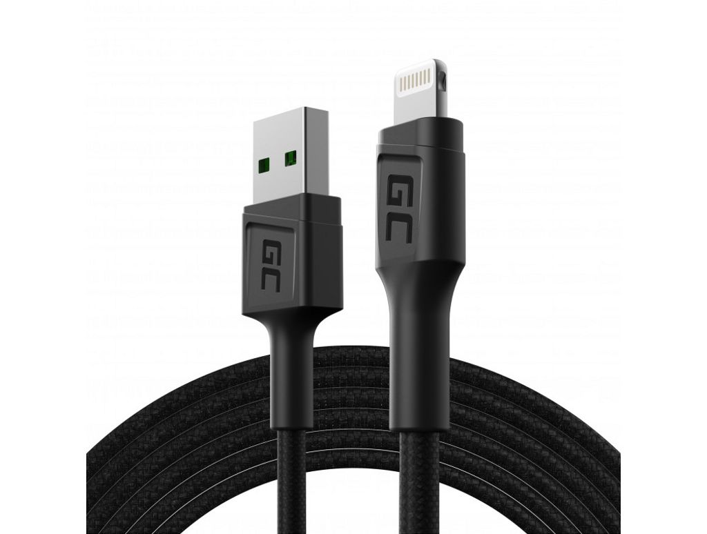 Grön Cell kabel PowerStream USB-A - Lightning 2m QC Apple 2.4A