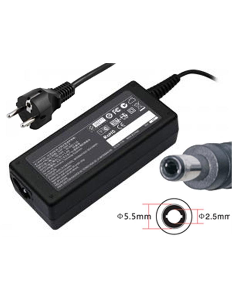 Computer charger 5.5x2.5mm, 19V 3.42A 65W - Black