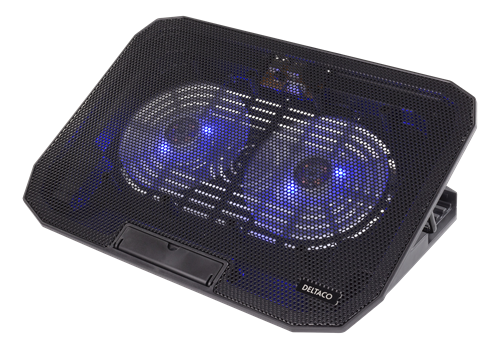 Deltaco Laptop Cooler for Computers up to 15.6", LED - Black