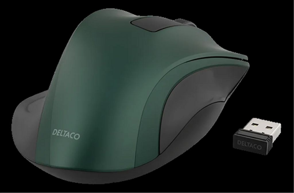 Deltaco Wireless Ergonomic Mouse - Green