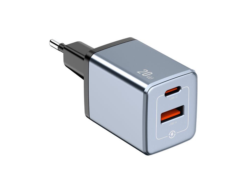 NEXTBATT 20W Fast Charger | USB-C / USB-A | Black/Gray