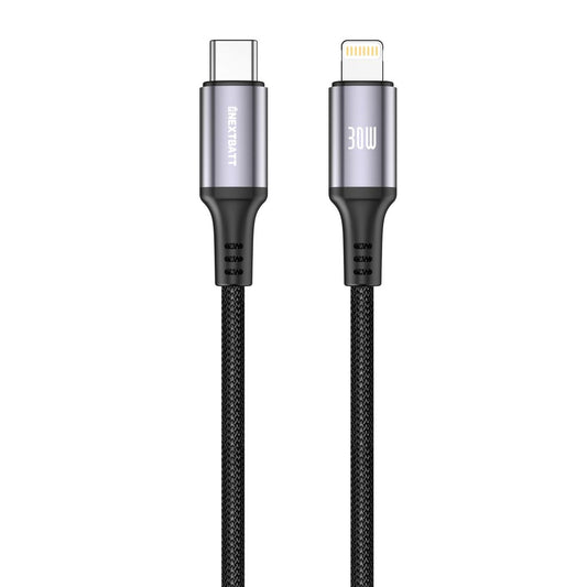 NEXTBATT USB-C to Lightning Cable 30W, 3A, 1m - Black