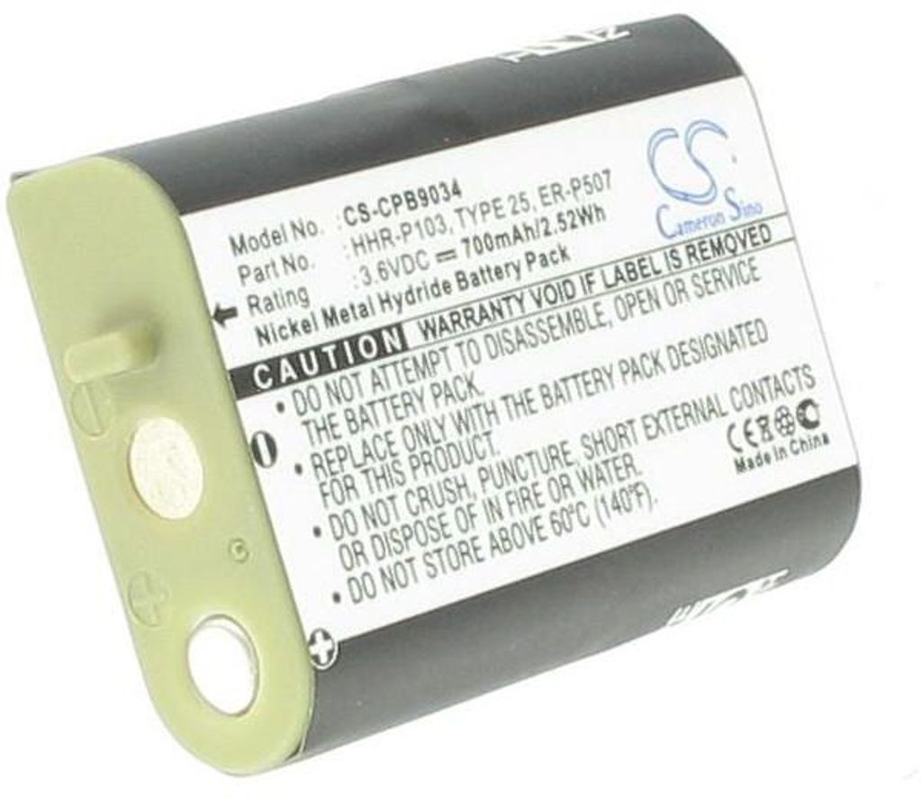 Battery for Panasonic HHR-P103 etc
