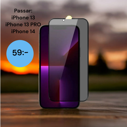 Skärmskydd Privacy iPhone 13/13 Pro/14 - 3D Härdat Glas (bulk)