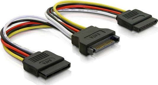 DELTACO Y-power adapter for 15-pin SATA power, 10 cm