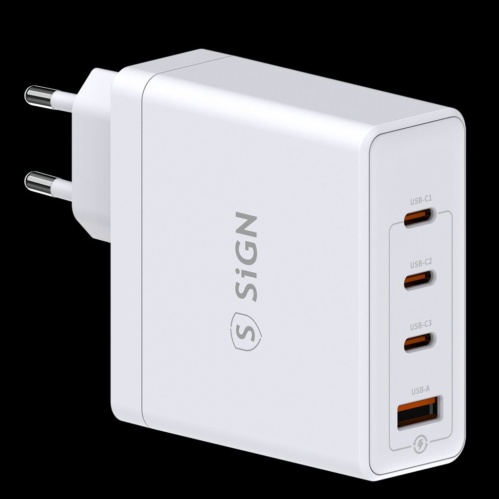 SiGN Fast Charger GaN 140W 3x USB-C / 1x USB-A - White