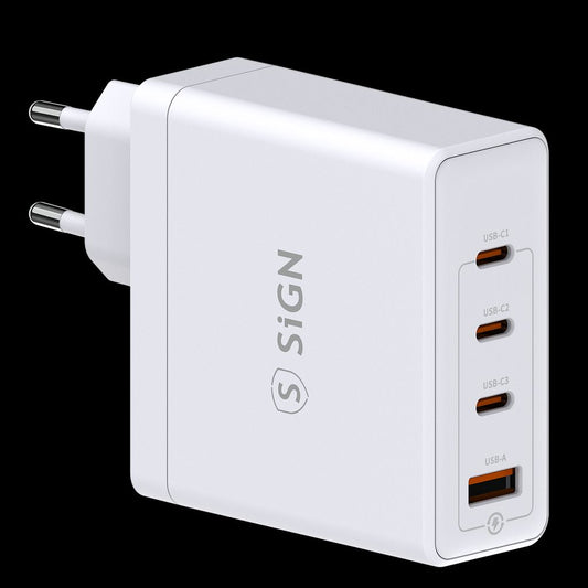 SiGN Fast Charger GaN 140W 3x USB-C / 1x USB-A - White