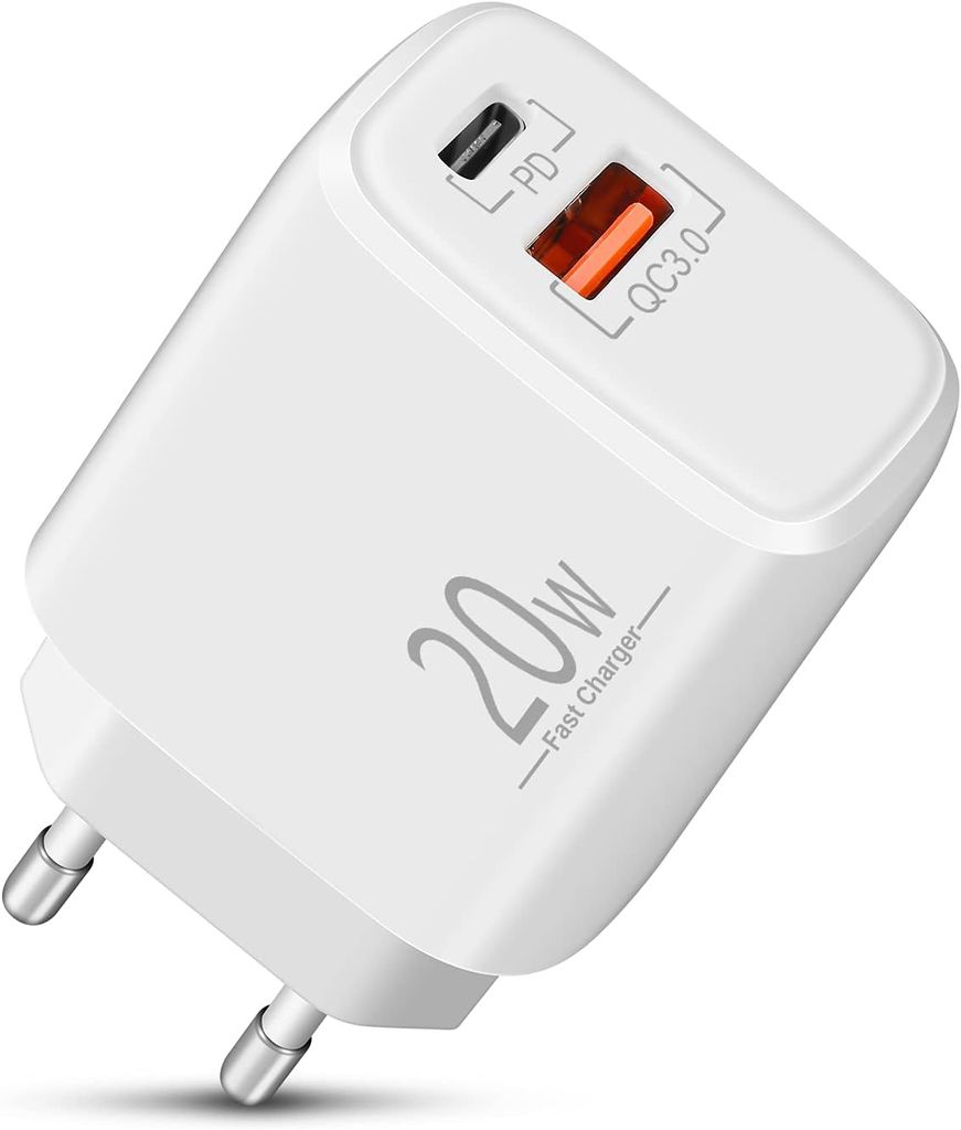 SiGN GaN Quick Charger USB & USB-C, PD & Q.C3.0, 3A, 20W - White
