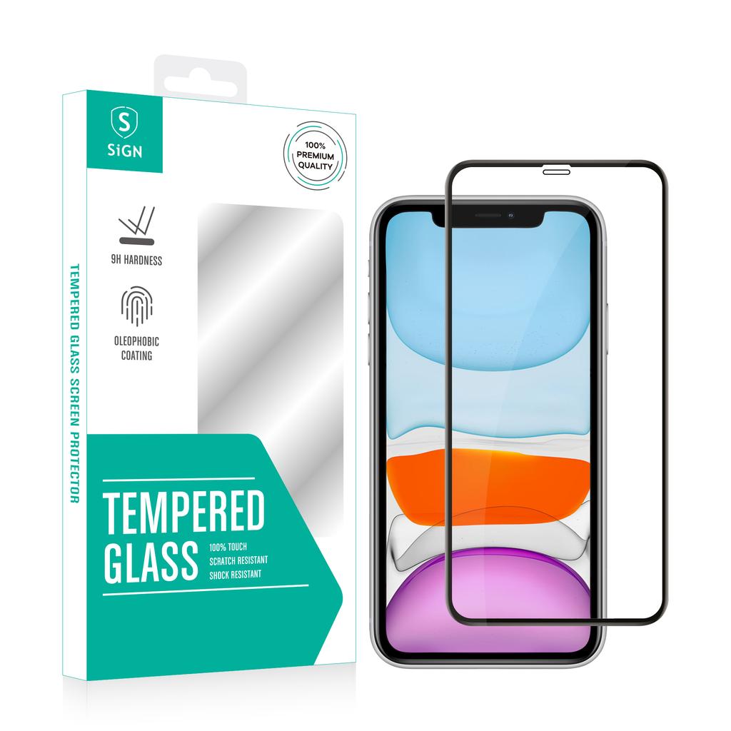 SiGN 3D skärmskydd härdat glas + Dust Mesh for iPhone XR & iPhone 11
