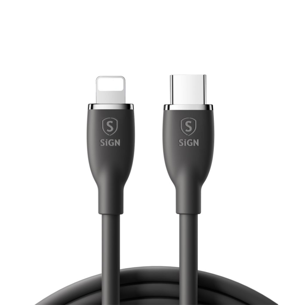 SiGN USB-C to Lightning Cable 30W, 2m - Black