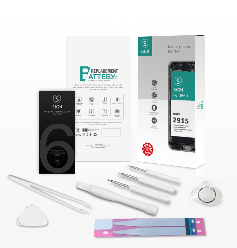 SiGN Complete batteri reservdel Kit – iPhone 6 Plus