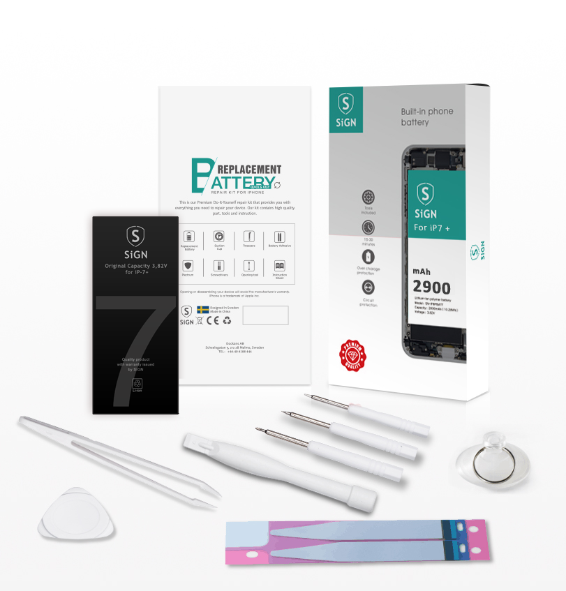 SiGN Complete batteri reservdel Kit – iPhone 7 Plus