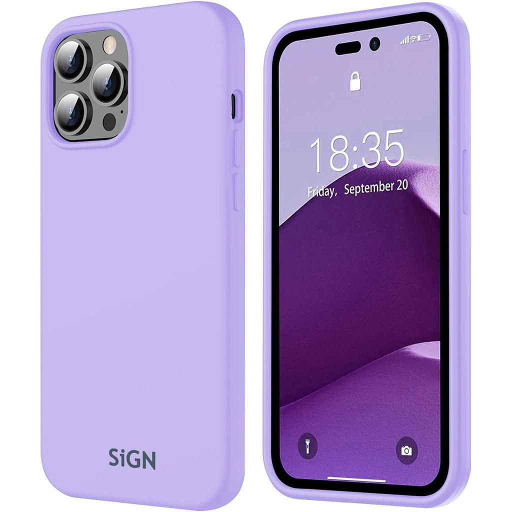 SiGN Liquid Silicone skal till iPhone 14 Pro – lila
