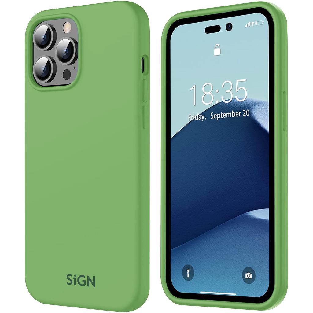 SiGN Liquid Silicone skal till iPhone 14 Pro Max – grön