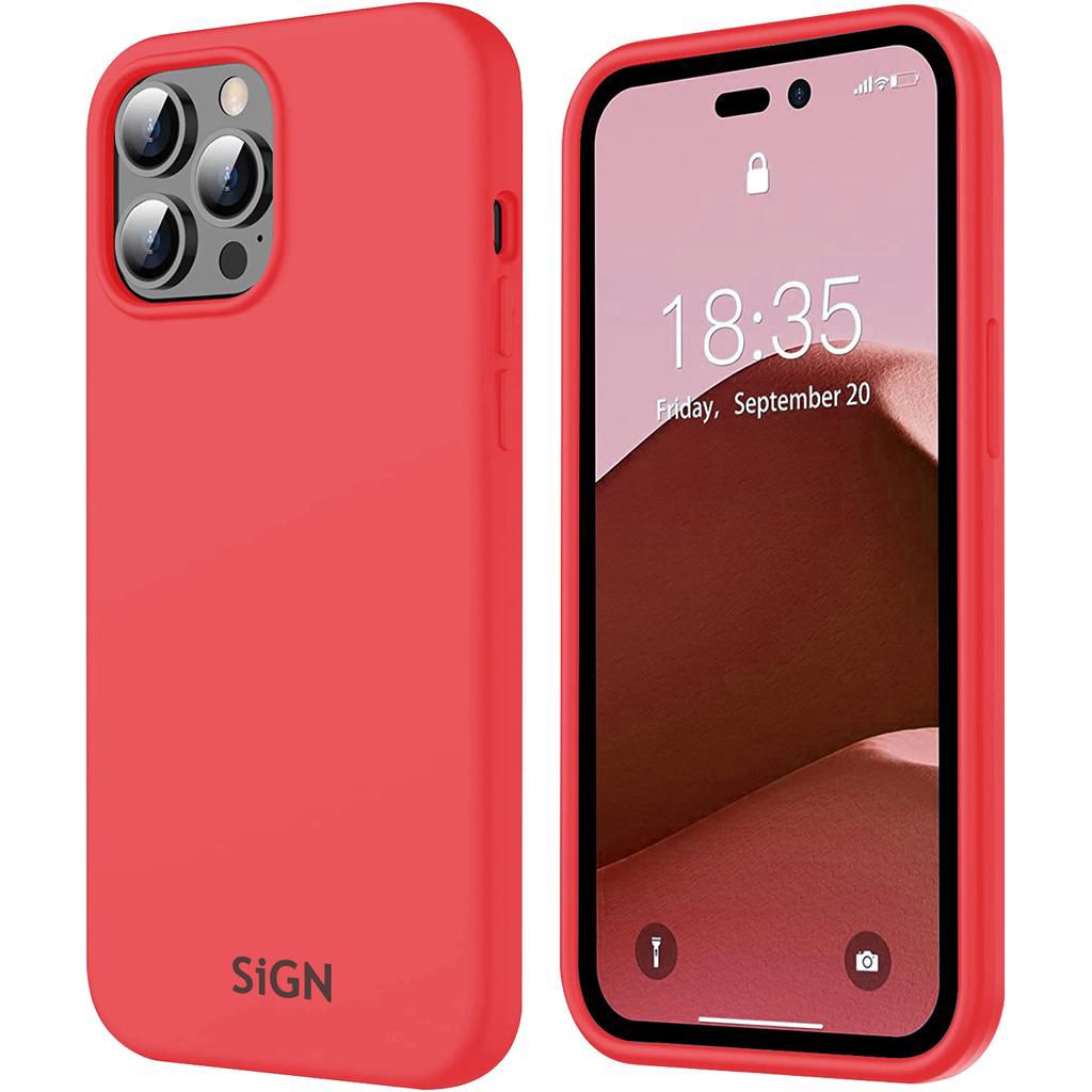 SiGN Liquid Silicone Skal for iPhone 14 Pro - Red