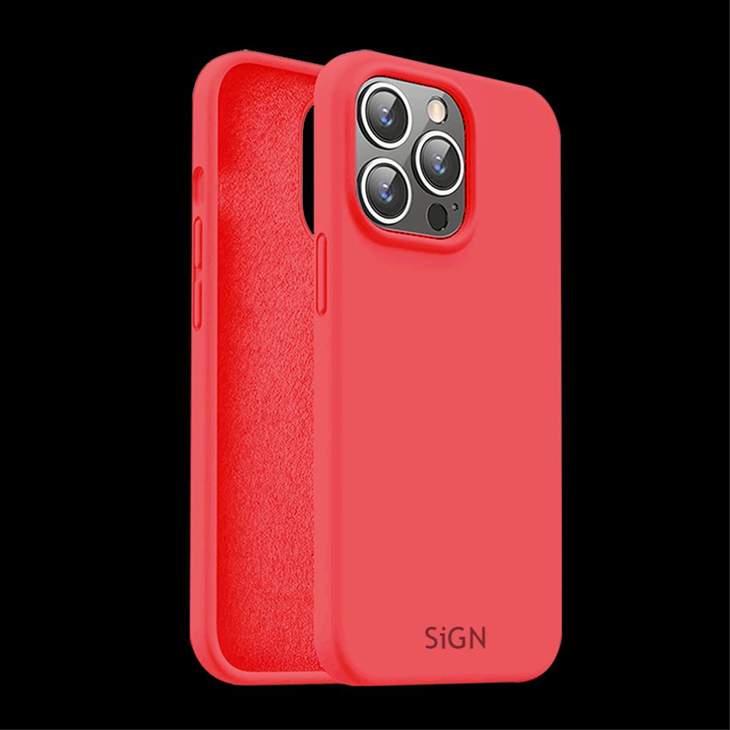 SiGN Liquid Silicone skal till iPhone 15 Pro Max – röd