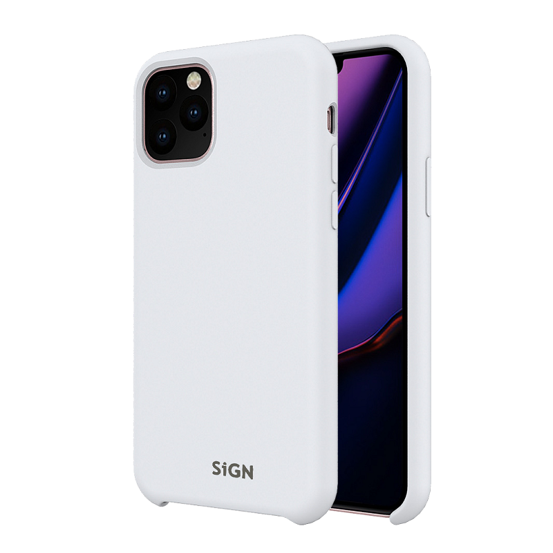 SiGN Liquid Silicone skal till iPhone 11 Pro Max – vit