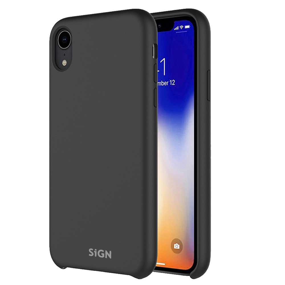 SiGN Liquid Silicone skal till iPhone X & XS – svart