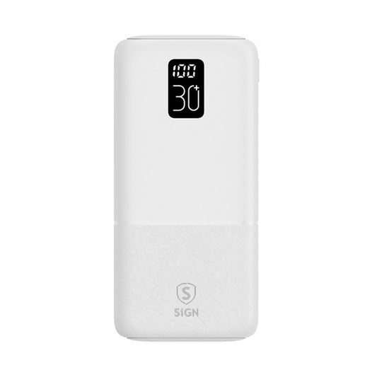 SiGN Powerbank 30,000mAh USB-C & USB-A - White