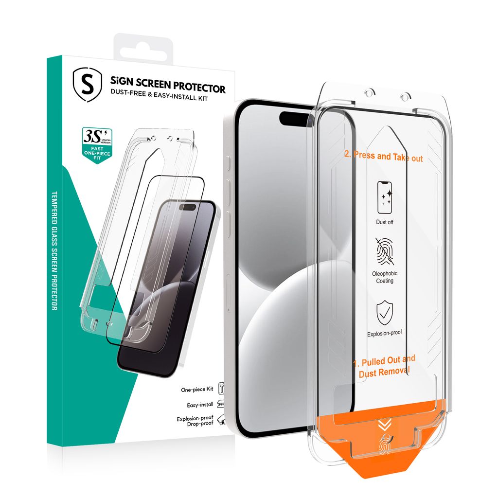 SiGN Skärmskydd iPhone 15 – EZ Apply with dust free applicator