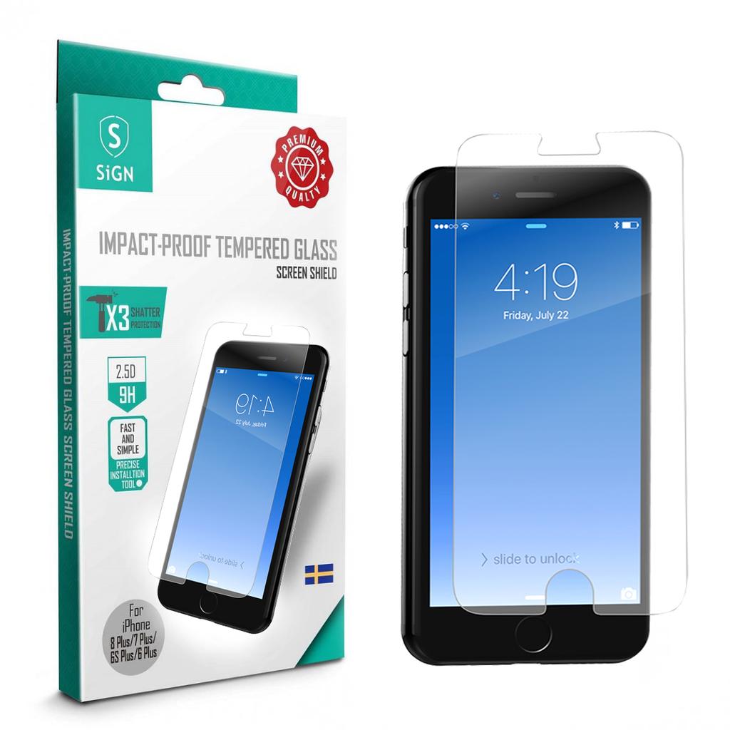 iPhone 6/6S/7/8 Plus SiGN Screen Protection Tempered Glass