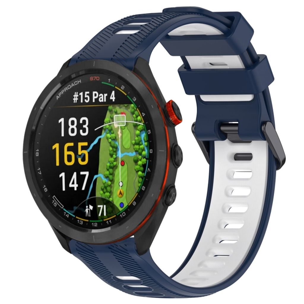 Garmin Approach S70 47mm Silicone Watch Band - Blue / White