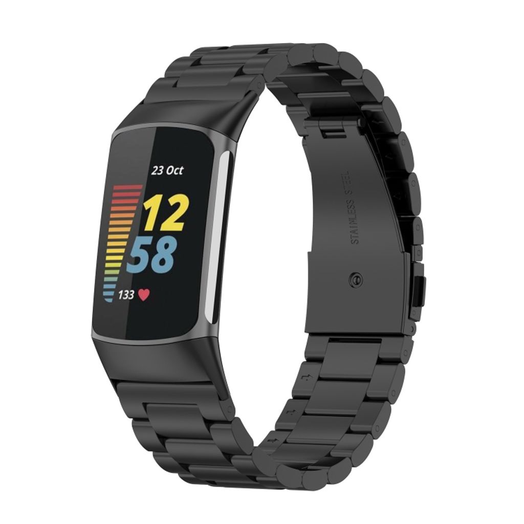 Fitbit Charge 6 Stainless steel watch strap - Black