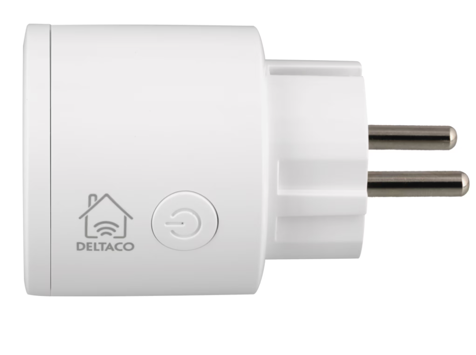 DELTACO SMART HOME strömbrytare, WiFi 2,4GHz, 1xCEE 7/3, 10A, timer, 220-240V, v