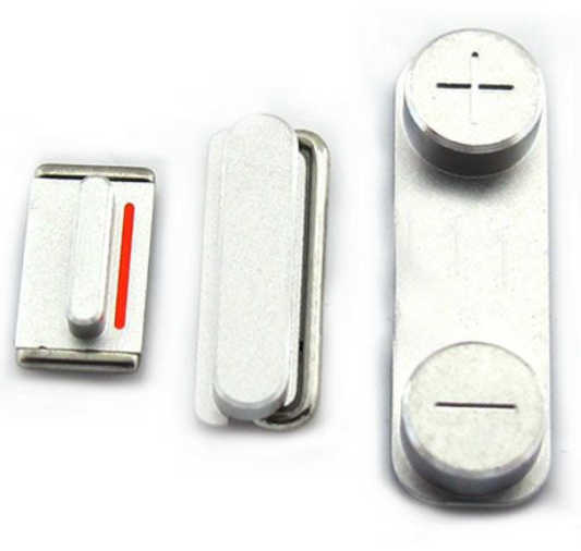 IPHONE 5S/SE SIDE BUTTON SET I SILVER (STRÖM, VOLYM OCH MUTE-KNAPPEN)