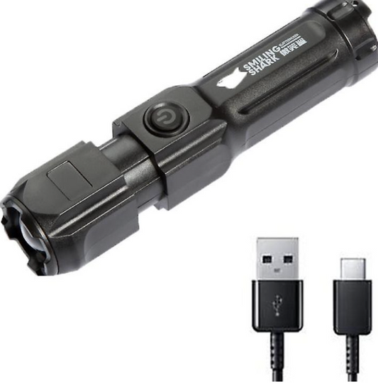 Uppladdningsbar USB Ficklampa Vattentät - 100000 Lumen