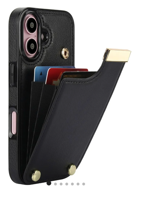 iPhone 16 Wallet case in PU Leather - Black